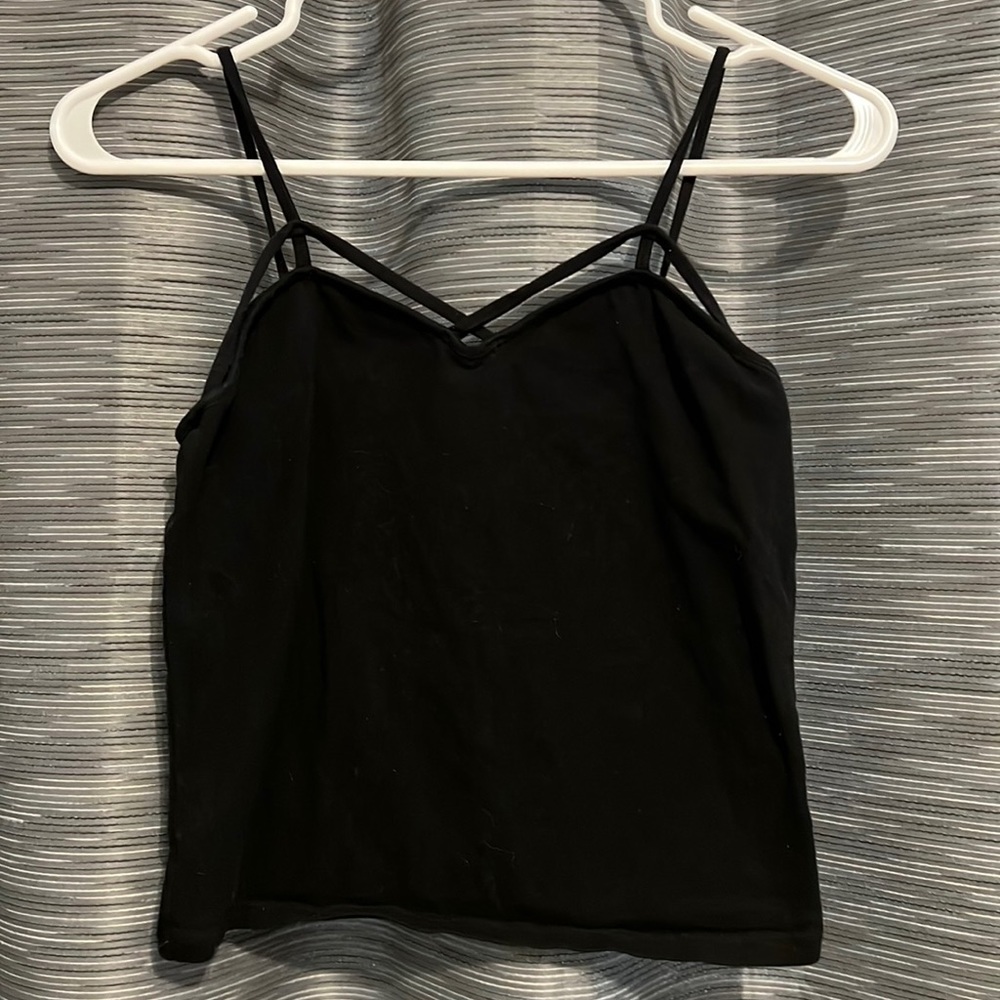 Black spaghetti strap tank